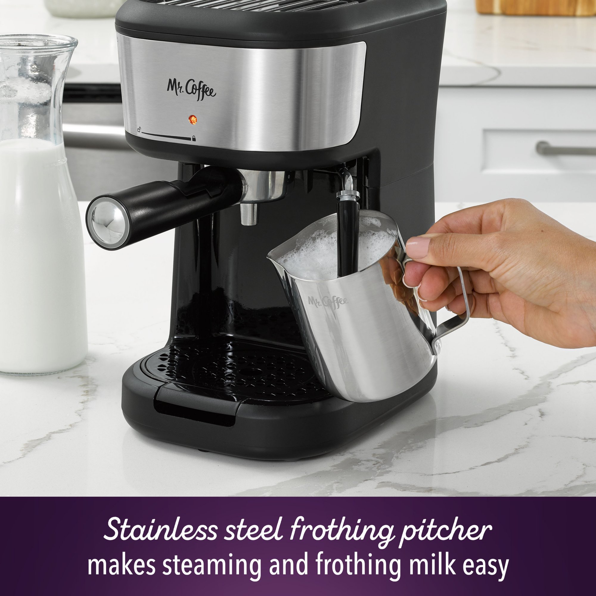 Mr. Coffee 4 Shot Steam Espresso Cappuccino and Latte Maker